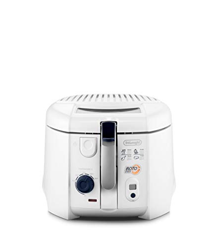 De'Longhi Roto-Fry F28533.W1 Rotofritteuse | System für 50 % weniger Öl | Easy Clean System | Antihaft-Beschichtung | mit herausnehmbarem Frittierbehälter | Timer | weiß von De'Longhi