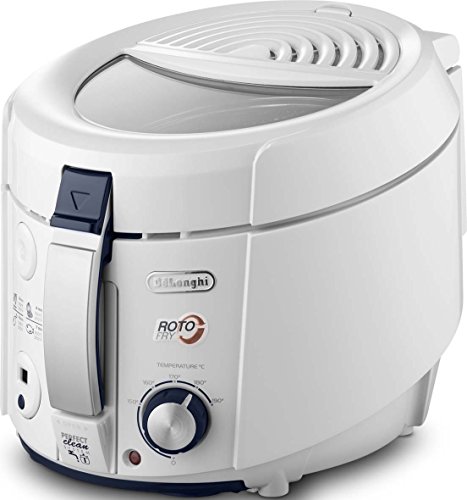 De'Longhi RotoFry F38436.W Roto-Fritteuse, 1,2 kg Fassungsvermögen, Easy Clean System, Antihaftbeschichtung, herausnehmbarer Frittierbehälter, Ölablauffunktion, 1800 Watt, Weiß von De'Longhi