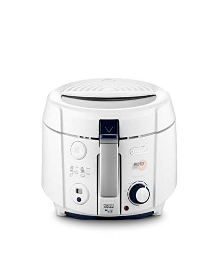 De'Longhi RotoFry F38436.W Roto-Fritteuse, 1,2 kg Fassungsvermögen, Easy Clean System, Antihaftbeschichtung, herausnehmbarer Frittierbehälter, Ölablauffunktion, 1800 Watt, Weiß von De'Longhi