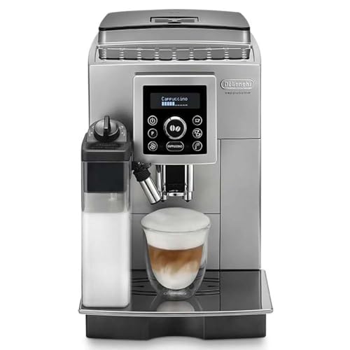 De'Longhi ECAM 23.460.SB Kaffeevollautomat (15 bar Druck, Automatik-Cappuccino-System, abnehmbarer Wassertank 1,8 l, LCD-Panel, automatische Reinigung) silber/schwarz von De'Longhi