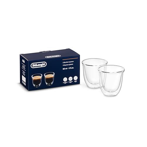 Delonghi 5513214591 Thermo-Espressogläser, 2er-Set Espresso durchsichtig von De'Longhi