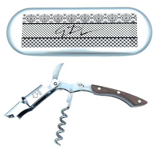 De Luca Professionelle Linie SOMMELIER LUXURY Holzgriff mit fester Geschenkbox aus Aluminium - Weinöffner, Flaschenöffner von De Luca