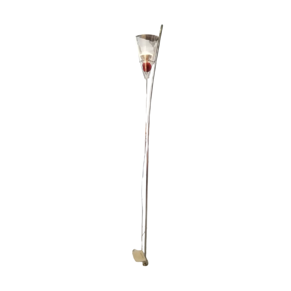 Vintage 90er Rot Glas Kristall Stehlampe Gemmma/R, De Majo Murano von De Majo Murano