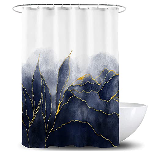 De-Mediocre Marineblauer Marmor Duschvorhang Stilvoll Ombre Dunkelblau und Gold Marmor Blätter Badezimmer Vorhänge Abstrakt Weiß Golden Stoff Wasserdicht Polyester 72 x 72 Zoll De-Mediocre Marineblauer Marmor Duschvorhang Stilvoll Ombre Dunkelblau und Gold Marmor Blätter Badezimmer Vorhänge Abstrakt Weiß Golden Stoff Wasserdicht Polyester 72 x 72 Zoll von De-Mediocre