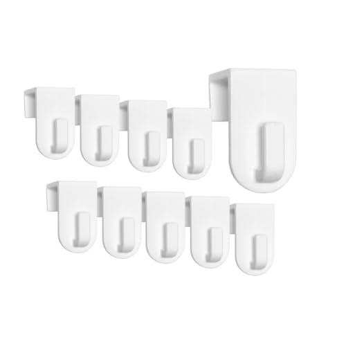 Fensterhaken | Dekohaken - Aufhänger | Weiß | 10er-Set | Für Fenster bis maximal 17 mm Falzmaß geeignet | Optimal für Ihre Fensterdeko | 35 x 20 mm von De-Plastik