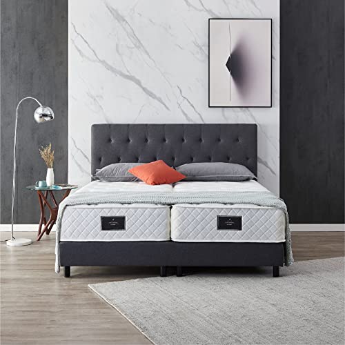 De RUCCI Boxspringbett Modell 211 mit Taschenfederkernmatratze, Bestes Preis-Leistungsverhältnis, DREI Farben und 4 Maße wählbar, Lager, einfache Montage (200 x 200 cm, Anthrazit) von De RUCCI