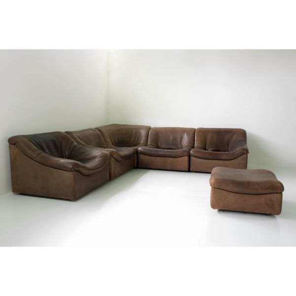 Modulares Vintage-Sofa-Set mit Sessel und Hocker DS-46 (70er Jahre), De Sede von De Sede