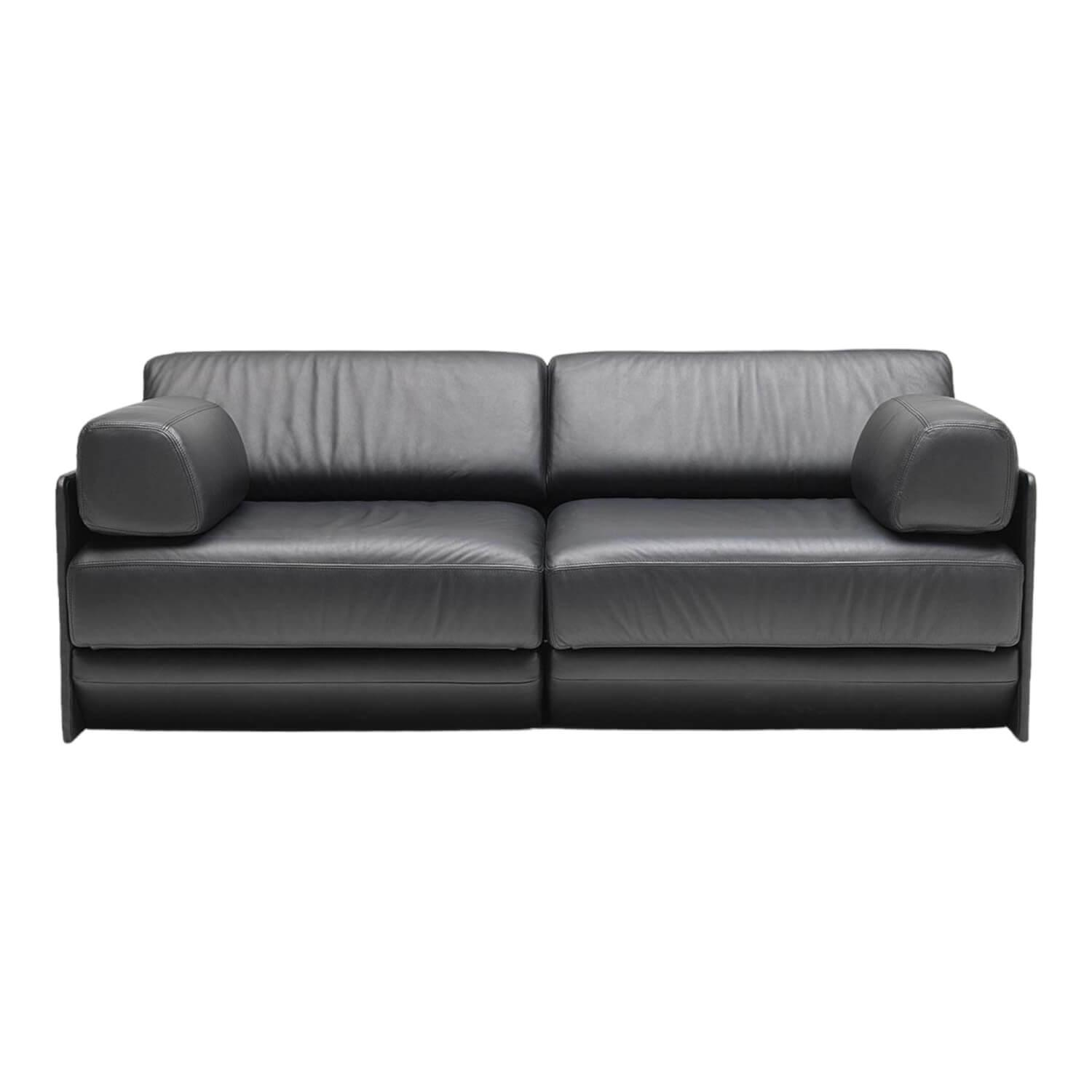 Schlafsofa DS-76 Zweisitzer Leder Select Schwarz 2411 von De Sede