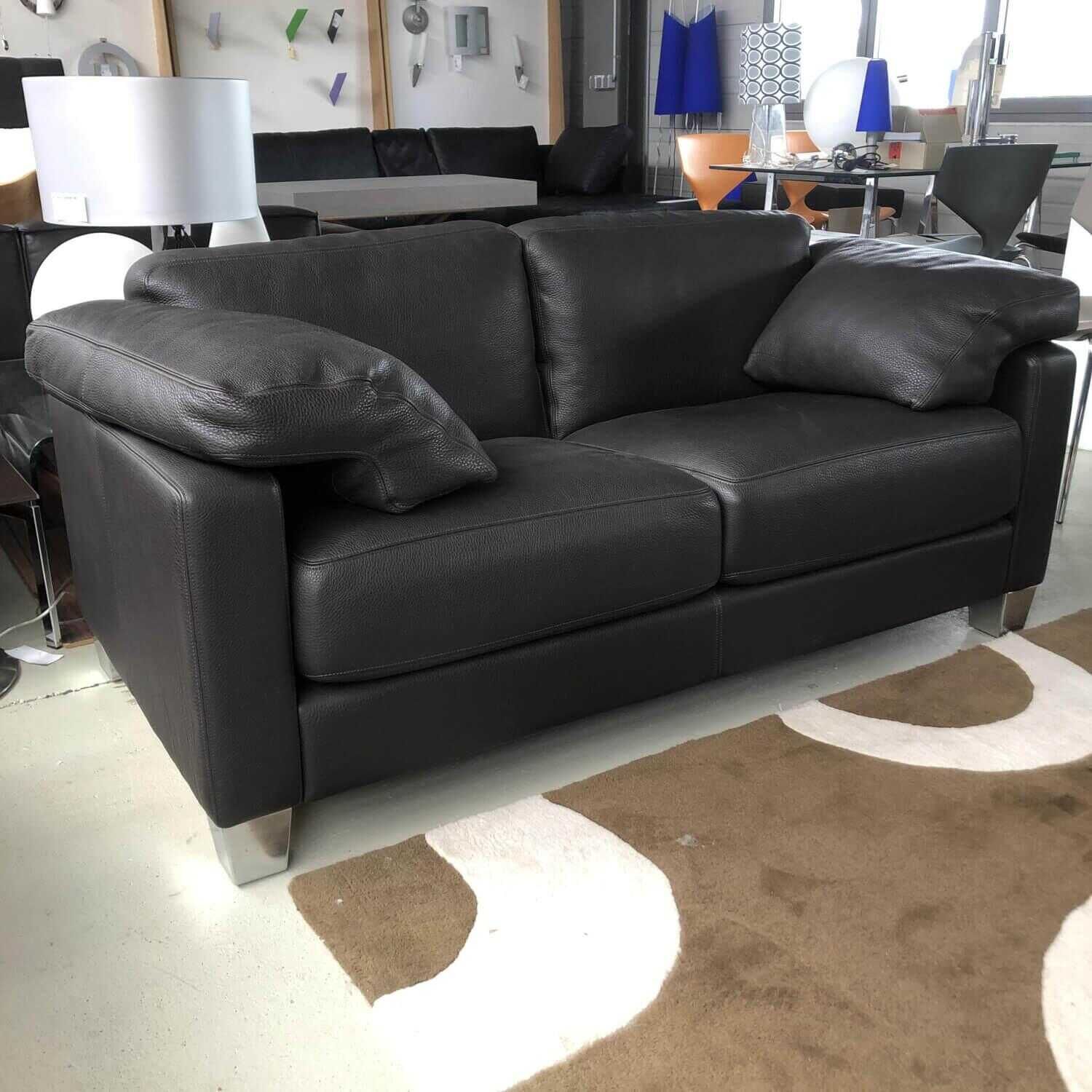 Sofa DS17/102 Leder Dunkelbraun mit 2 Kissen von De Sede