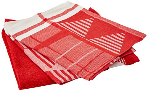 De Witte Lietaer 2 Stück Geschirrtücher Handtuch Frottee, Baumwolle, Rot, 50 x 70 cm von De Witte Lietaer