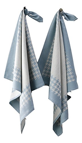 De Witte Lietaer 200058 Pied de Poule Set 2 Geschirrtücher Baumwolle 66 x 66 cm, blau, 66x66 cm De Witte Lietaer 200058 Pied de Poule Set 2 Geschirrtücher Baumwolle 66 x 66 cm, blau, 66x66 cm von De Witte Lietaer