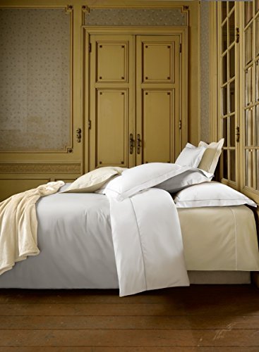 De Witte Lietaer Bumblebee Luxus-Perkal Bettbezug + Kissenbezüge, Baumwolle, Baumwolle, weiß/silberfarben, 260 x 240 cm von De Witte Lietaer