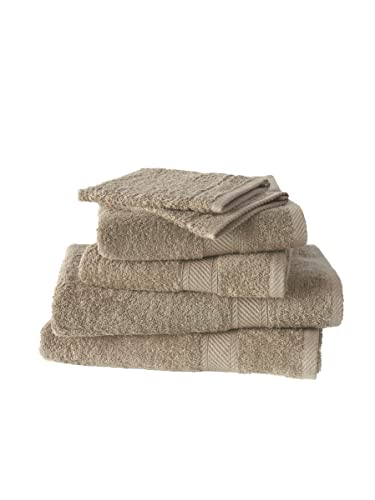 De Witte Lietaer Collection H Set Frottee, 2 Waschlappen + 2 Handtücher + 2 Duschhandtücher Baumwolle beige Taupe 50 x 100 cm von De Witte Lietaer