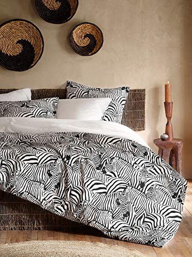 De Witte Lietaer Zebra Bettwäsche, Bettbezug und Kissenbezüge, Baumwolle, Weiß – Schwarz, 240 x 220 cm von De Witte Lietaer