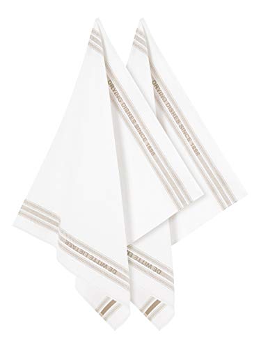 De Witte Lietaer küchentuch 65x70 cm Baumwolle/Leinen weiß/hellbraun 2 Stück von De Witte Lietaer