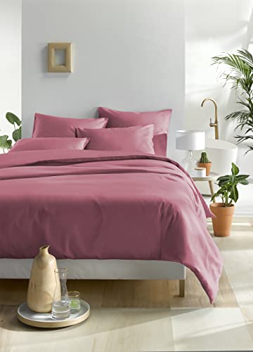 Olivia Bettwäsche für Doppelbett, Satin, einfarbig, Bettbezug 240 x 220 cm, mit 2 Kissenbezügen von De Witte Lietaer