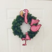 Flamingo Baum/Kranz Dekoration-Vinyl Dekoration Für Weihnachtsbaum/Kranz-Weihnachtsdekoration-Gepolsterte Felties-Kranz Set von DeBoopShop