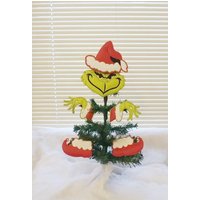 Grüner Kerl Baum/Kranz Dekoration - Dekoration Für Weihnachtsbaum/Kranz-Weihnachtsdieb Baum Dekoration-Gepolsterte Felties -Kranz Set von DeBoopShop