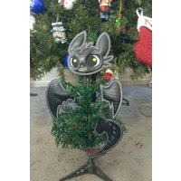 Night Fury Kranz Dekoration - Black Dragon Vinyl Für Weihnachtsbaum/Kranz Gepolsterte Felties-Kranz Set von DeBoopShop