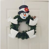 Schneemann Baum/Kranz Dekoration-Vinyl Dekoration Für Weihnachtsbaum/Kranz-Weihnachtsdekoration-Gepolsterte Felties-Kranz Set von DeBoopShop