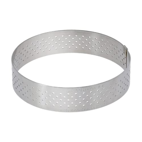 de Buyer - Runder Tortenring VALHORNA aus perforiertem Edelstahl - Durchmesser 28,5 cm, Höhe 2 cm - 3099.10, Silber von DE BUYER