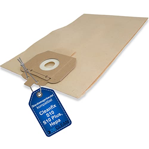 10 Stück Staubsaugerbeutel kompatibel mit Cleanfix S10 und S 10 Plus S 12 Staubsauger von DeClean