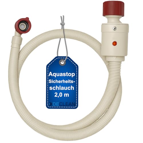 DeClean Sicherheitszulaufschlauch 2 Meter Aquastop Wasserschlauch Schlauch für Waschmaschine von DeClean