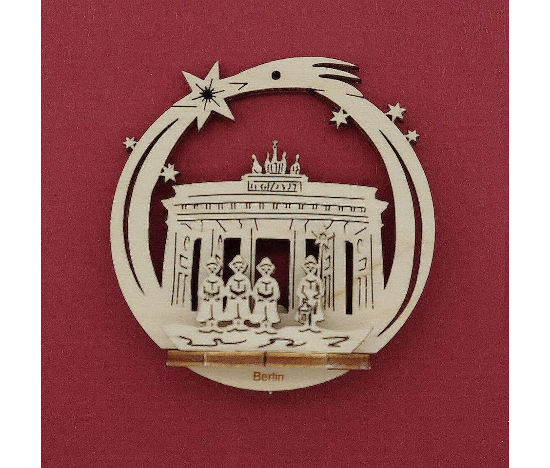 DeColibri Christbaumschmuck Weihnachtsbaumschmuck Holz Berlin 3D Optik, Erzgebirge Weihnachten Handwerkskunst von DeColibri