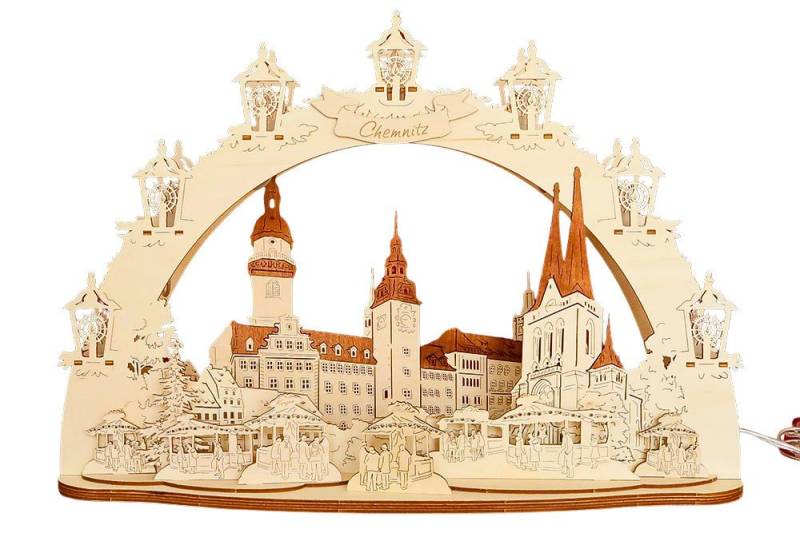 DeColibri LED Schwibbogen 3D LED Schwibbogen Chemnitz Rathaus Markuskirche - Holzkunst, Holzkunst aus Sachsen DeColibri LED Schwibbogen 3D LED Schwibbogen Chemnitz Rathaus Markuskirche - Holzkunst, Holzkunst aus Sachsen von DeColibri
