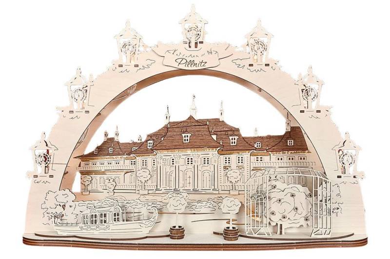 DeColibri LED Schwibbogen LED Schwibbogen Dresden Schloss Pillnitz 3D Optik, Erzgebirge Weihnachten Handwerkskunst von DeColibri