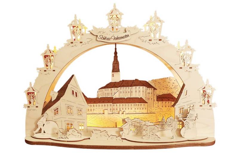 DeColibri LED Schwibbogen LED Schwibbogen Dresden Schloss Weesenstein 3D Optik, Erzgebirge Weihnachten Handwerkskunst von DeColibri