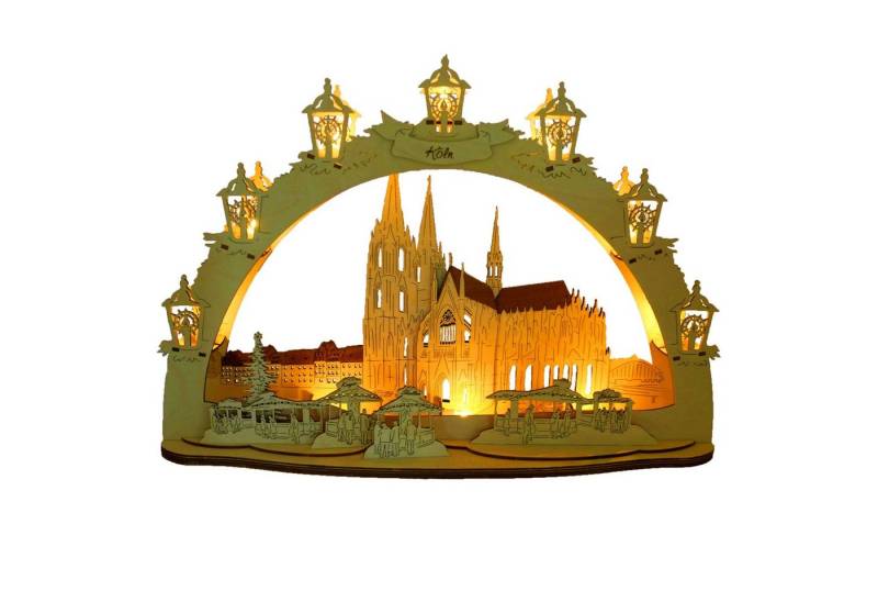 DeColibri LED Schwibbogen LED Schwibbogen Kölner Dom, 3D Optik, Erzgebirge Weihnachten Handwerkskunst von DeColibri