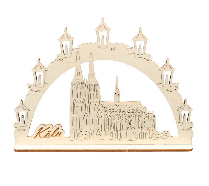 DeColibri Schwibbogen Mini Schwibbogen Kölner Dom, 9 cm lang, Erzgebirge Weihnachten Handwerkskunst von DeColibri