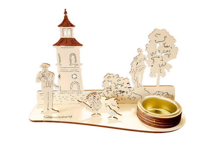 DeColibri Teelichthalter Teelichthalter Dresden Moritzburg Leuchtturm Schwibbogen (Packung), Holzkunst aus Sachsen von DeColibri