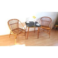 60Erddrkorbsesselkorbstuhlrattanbambusmid Centuryvintage von DeDaeRdesign