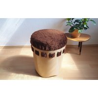 70Erwäschekorbbehälterhockerkinderstuhlemsagermanymid Centuryvintagebraun von DeDaeRdesign