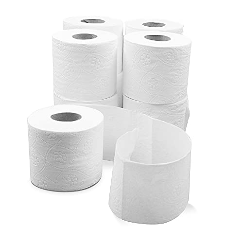 Defacto komfortables Toilettenpapier 3-lagig aus Zellstoff Weiß weich und reißfest, hygienisch, nachhaltig, umweltfreundlich, plastikfrei und aus hochwertigem Zellstoff mit FSC®-Lizenz 64 Rollen von DEFACTO