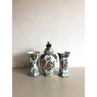 Delft Polychrome Handwerk Keramik - Handbemalt Dekor Von Blumen Vintage von DeGroteVerzamelaar