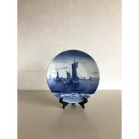 Große Wandplatte/Zeichen - Delft Blau Keramik Bild Von Segelbooten Auf Dem Wasser Vintage von DeGroteVerzamelaar