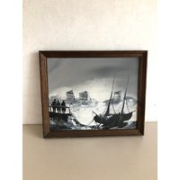 Malerei - Öl Auf Leinwand Moderne Schwarz/Weiß von DeGroteVerzamelaar