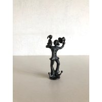 Vintage-Skulptur/Skulptur - Clown Mit Kind Kupfer von DeGroteVerzamelaar
