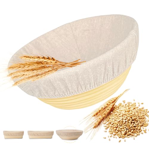 DeJivsin Gärkorb Rund 23cm, Gärkorb zum Brotbacken natürlichem Rattan, Brotkorb Mit Waschbarem Leineneinsatz für Professionelle und Häusliche Bäcker, Brotbacken DeJivsin Gärkorb Rund 23cm, Gärkorb zum Brotbacken natürlichem Rattan, Brotkorb Mit Waschbarem Leineneinsatz für Professionelle und Häusliche Bäcker, Brotbacken von DeJivsin
