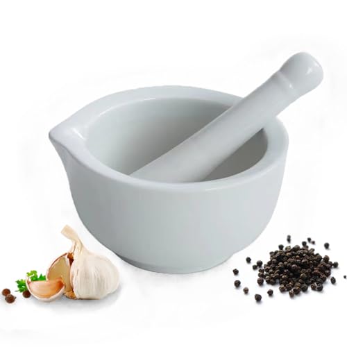 DeJivsin Mörser mit Stößel Klein, Mörser und Stößel set 10 cm, Mörser mit Stößel für Gewürze, Nüsse, Pfeffer oder Kräuter, Gewürzmörser Porzellan, Spülmaschinenfest DeJivsin Mörser mit Stößel Klein, Mörser und Stößel set 10 cm, Mörser mit Stößel für Gewürze, Nüsse, Pfeffer oder Kräuter, Gewürzmörser Porzellan, Spülmaschinenfest von DeJivsin