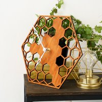 Bienenwabe Wanduhr, Wanduhr Küche, Große Einzigartige Holzuhr, Minimalist von DeKrasStore