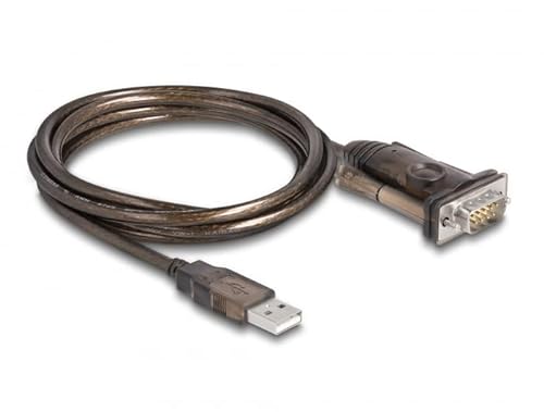 62646 - Adapter USB 2.0 Typ-A zu 1 x Seriell RS-232 D-Sub 9 Pin Stecker mit Schrauben 1,5 m von DeLOCK