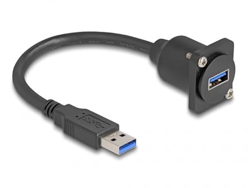 D-Typ USB 5 Gbps Kabel Typ-A Stecker zu Typ-A Buchse schwarz 20 cm von DeLOCK