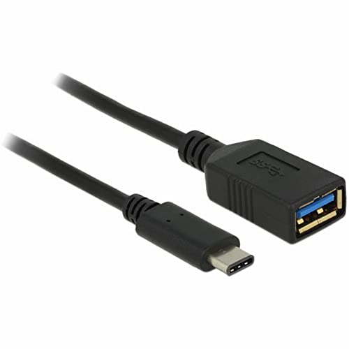 DELOCK Adapterkabel USB 3.1 Gen 1 USB Type-C Stecker > USB A Buchse 15 cm schwarz von DeLOCK