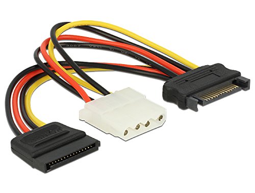 DeLOCK 2X Original Adapter Power SATA in OVP 15pin>4pin+SATA 15pin nur original PolyBag! von DeLOCK