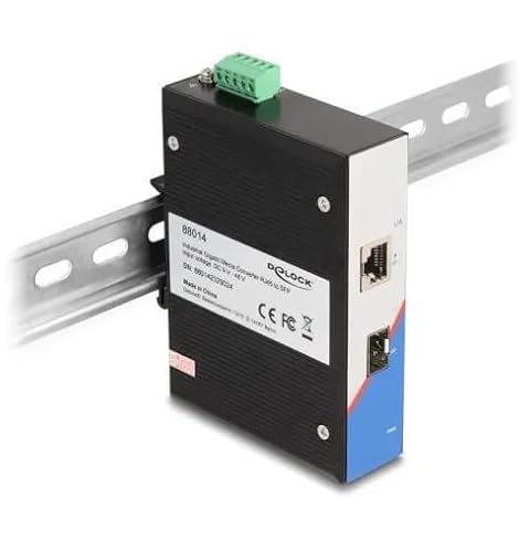 DeLOCK 88014 - Industrie Gigabit Medienkonverter RJ45 zu SFP für Hutschiene von DeLOCK