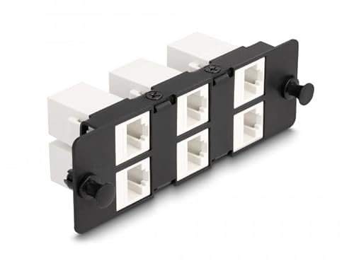 DeLOCK Keystone-Adapterplatte mit 6 Anschlüssen, Schwarz. Marke: von DeLOCK